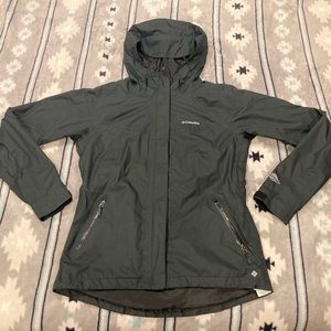 Columbia Dark Emerald Green Waterproof Rain Jacket